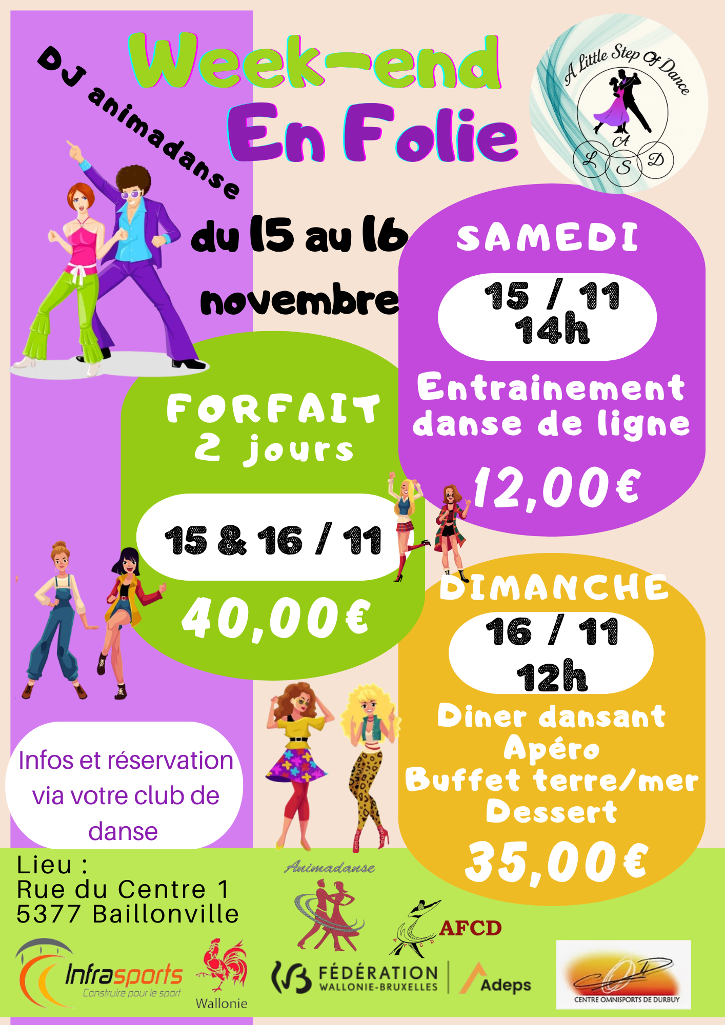 Week-end En Folie - DJ animadanse du 15 au 16 novembre à Baillonville